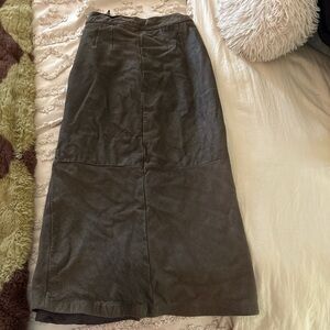 Women's brown Leather Maxi Skirt